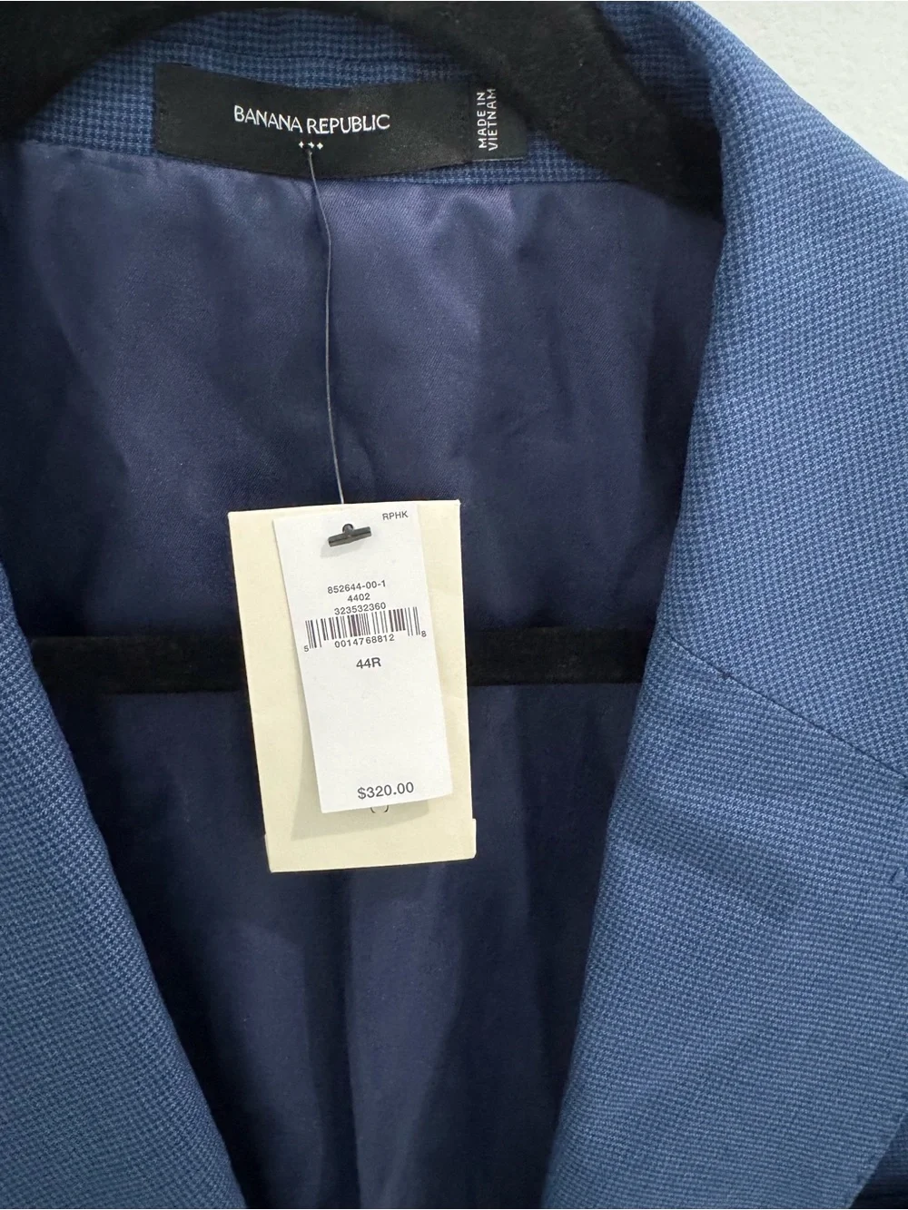 Banana Republic Men's Blue tailored trouser jacket 44r and pants 35x30
